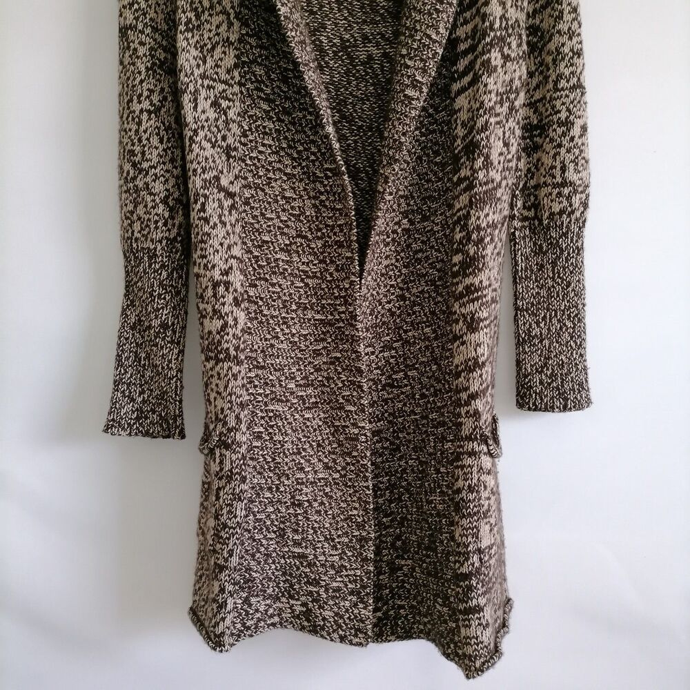 Gap Womens Brown Lamb Wool Cotton Drape Collar Knit Cardigan Sweater Size Large - Picture 4 of 7